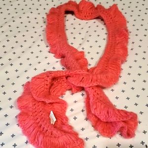 5'8" long pink crocheted scarf